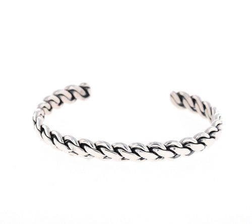 Navajo Solid Sterling Silver Rope Bracelet