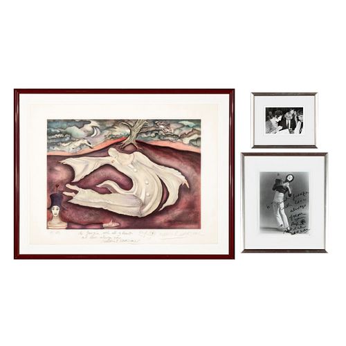 Marcel Marceau with Georgia + Charles Loloma, A Pair of Photographs and an Etching