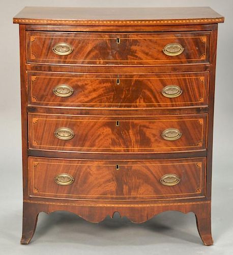 Custom mahogany diminutive four drawer chest. ht. 32", wd. 27 1/2", dp. 18"