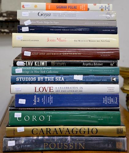 Lot of fifteen coffee table books to include Lonenner's "Joan Miro", Rowell's "Sigmar Polke", Spike's "Caravaggio", etc.
