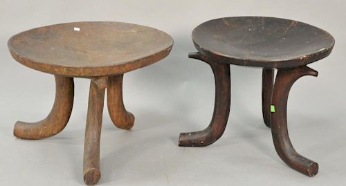 Two South American round log tables. ht. 15 1/2", dia. 22".