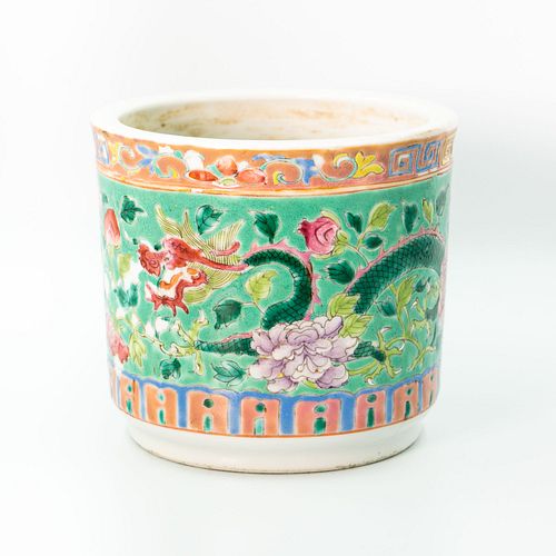 A  polychrome porcelain incense burner (Peranakan style)  | กระถางธูปกระเบื้องเคลืองลายสี