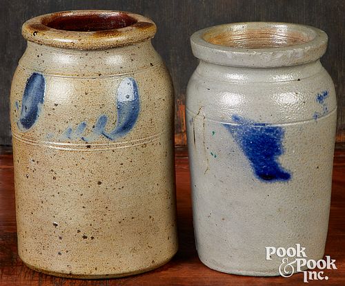 Two small Pennsylvania stoneware jars, 19th c.