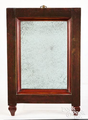 Pennsylvania painted pine looking glass, 19th c.