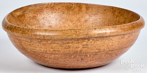 Massive New England burl bowl, 19th c.