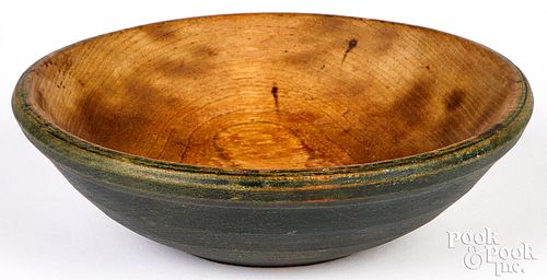 Turned and painted bowl, 19th c.