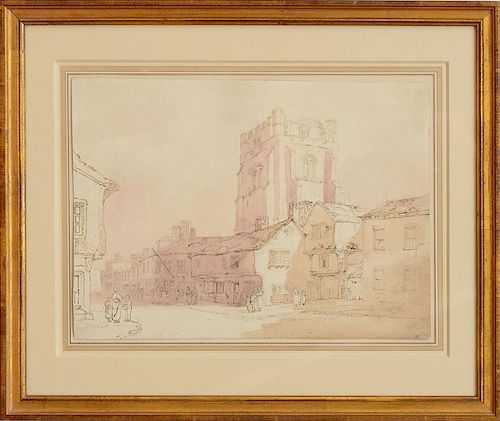 Attributed to Thomas Rowlandson (1756-1827): A Town Scene