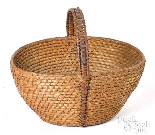 Pennsylvania rye straw basket, 19th c.