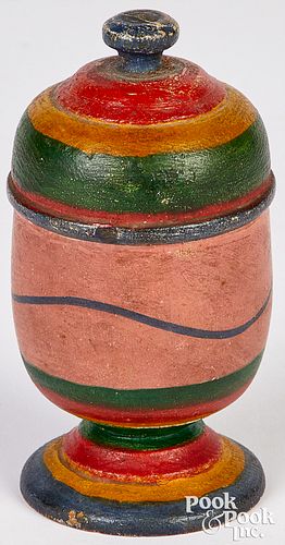 Turned and painted saffron cup, late 19th c.