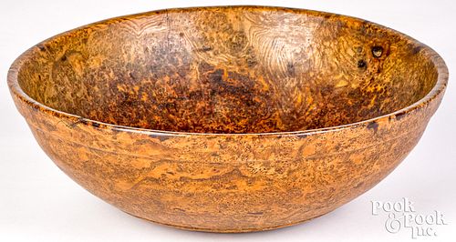 New England burl bowl, 19th c.