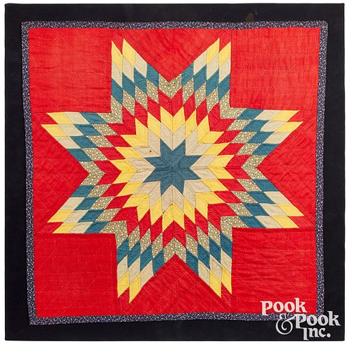 Lone star crib quilt, early 20th c.