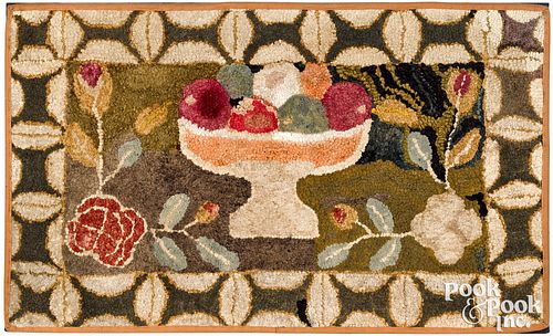 American hooked rug, late 19th c.