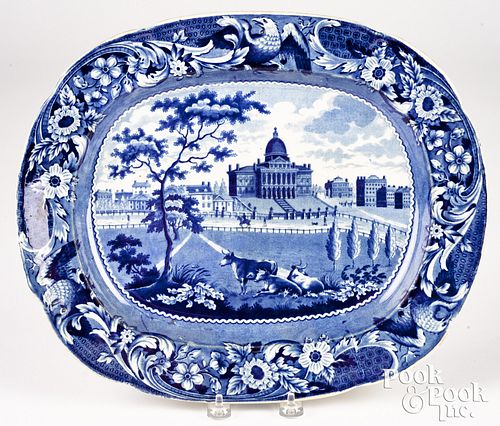 Historical Blue Staffordshire Platter