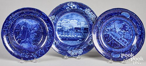 Three pieces of Historical Blue Staffordshire