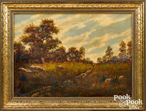 Theodore Rousseau oil on wood panel landscape