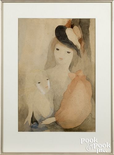 Marie Laurencin watercolor of a mother and child