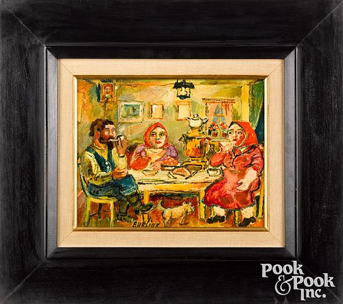 David Davidovich Burliuk family dinner painting