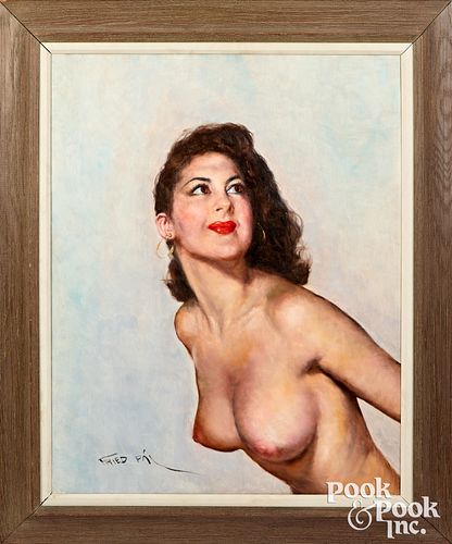 Pál Fried oil on canvas nude portrait