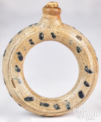 American stoneware ring flask, ca. 1800