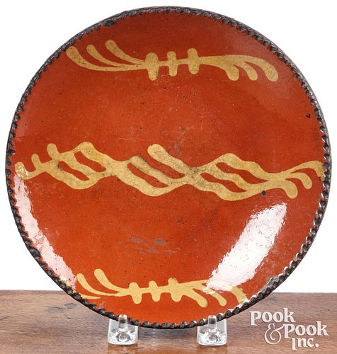 Pennsylvania redware slip decorated plate