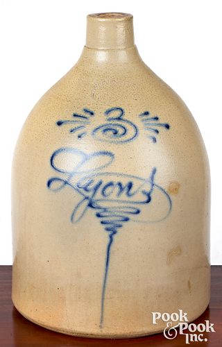 New York three gallon stoneware jug, 19th c.