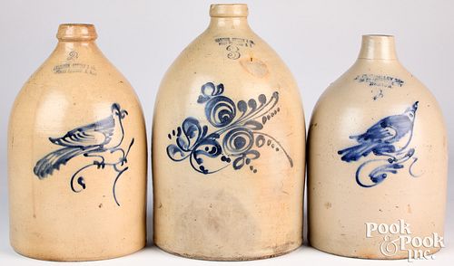 Three stoneware jugs, 19th c.