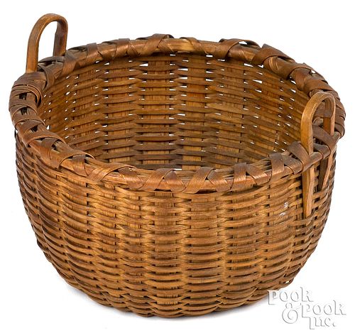 Miniature splint gathering basket, 19th c.
