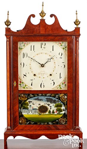 Seth Thomas mahogany pillar & scroll mantel clock