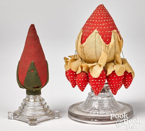 Two make-do strawberry pin cushions, 19th c.