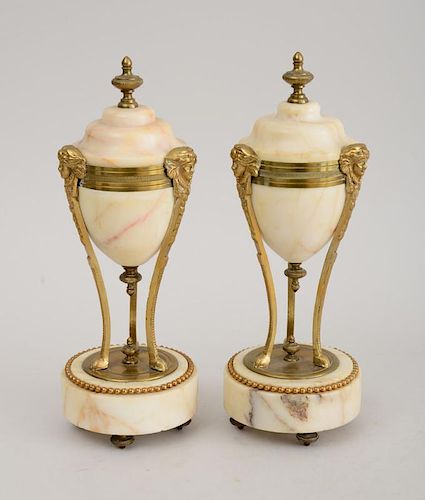 Pair of Louis XVI Style Gilt-Metal-Mounted Cassolettes