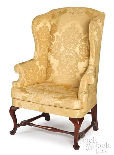 Rhode Island Queen Anne mahogany wing chair
