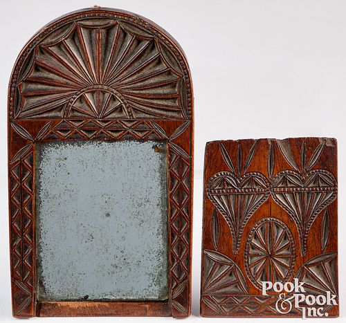 Frisian carved pocket mirror, 18th c.