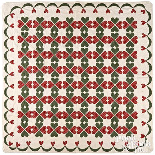 Pennsylvania patchwork heart quilt, late 19th c.