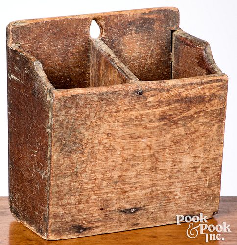 Pennsylvania walnut wall box, ca. 1800