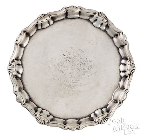 London, England silver salver, ca. 1742
