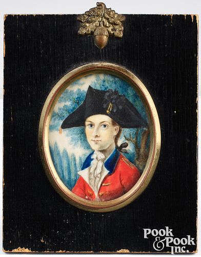 Miniature portrait on ivory of a British officer