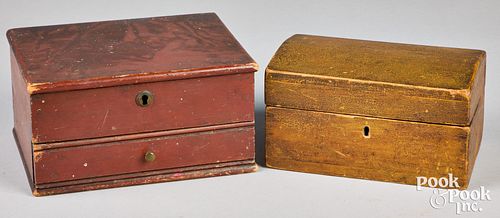 Two painted boxes, 19th c.