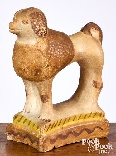 Pennsylvania painted chalkware poodle, 19th c.