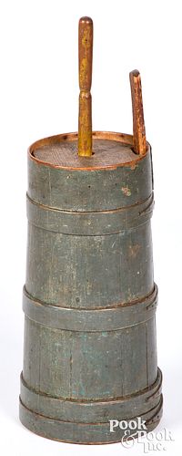 Painted bentwood butter churn, 19th c.