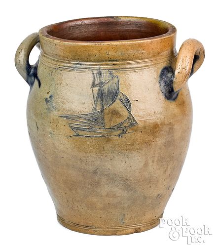 New York stoneware crock, ca. 1800