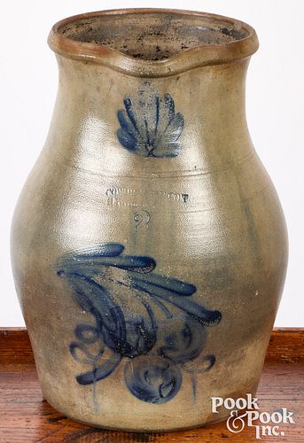 Pennsylvania two gallon stoneware pitcher, 19th c.
