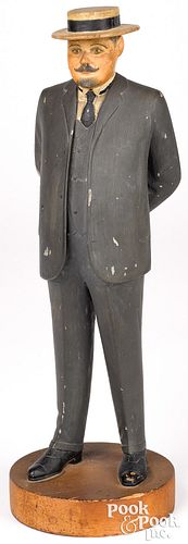 Carved and painted figure of a gentleman