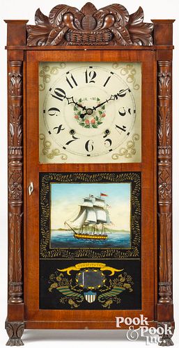Samuel Terry double decker mantel clock, 19th c.