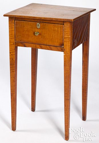 Pennsylvania Federal tiger maple one drawer stand