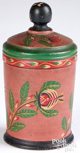 Joseph Lehn painted lidded canister