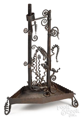 Wrought iron flag holder, early 20th c.
