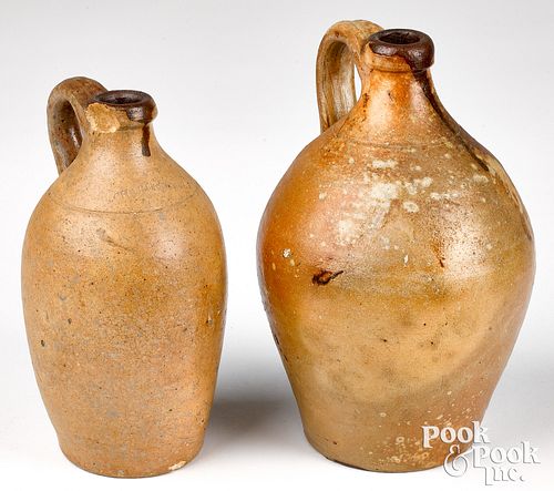 Two Charlestown, Massachusetts stoneware jugs