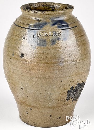 Stoneware Pickles jar, early 19th c.