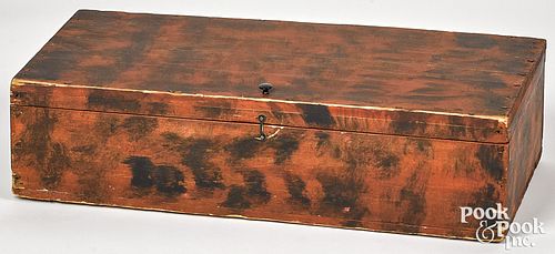 New England painted pine document box, 19th c.
