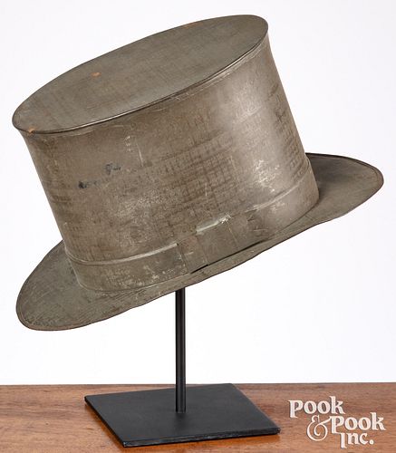 Tin anniversary top hat, 19th c.